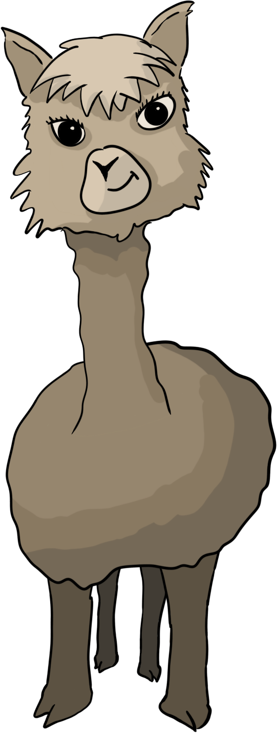 An alpaca that friendly smiles into the camera.