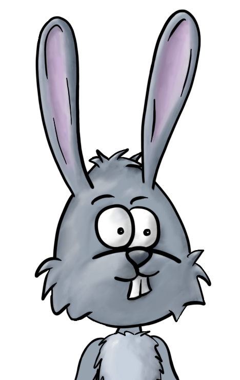 A cartoony rabbit.